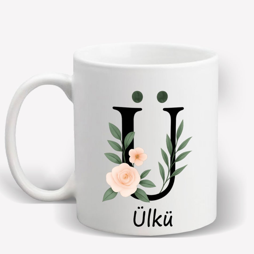 Ü Harfi İsime Özel Kupa Bardak