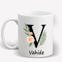 V Harfi İsime Özel Kupa Bardak