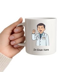 Erkek Doktor İllüstrasyon Tasarımlı Kişiye Özel Kupa