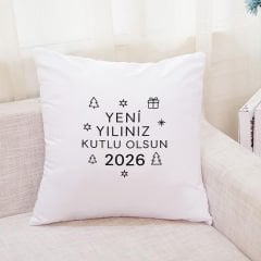 Yeni Yılınız Kutlu Olsun 2026 Temalı Yastık
