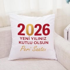 2026 Yeni Yılınız Kutlu Olsun Temalı Yastık