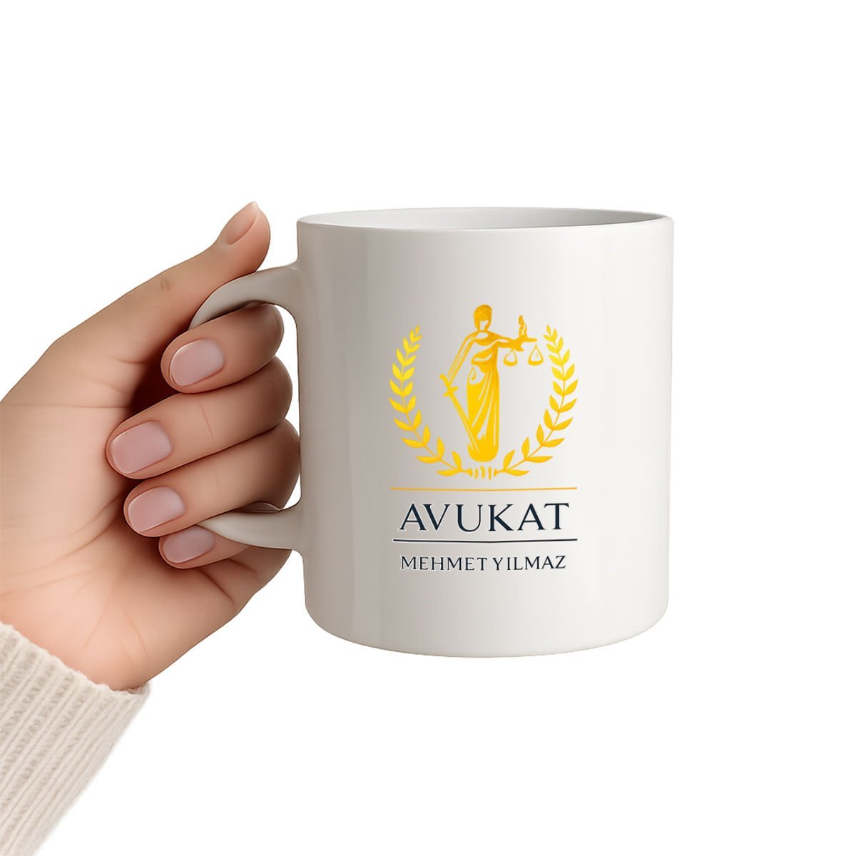 Avukat Kişiye Özel Kupa Bardak Gold Tasarım