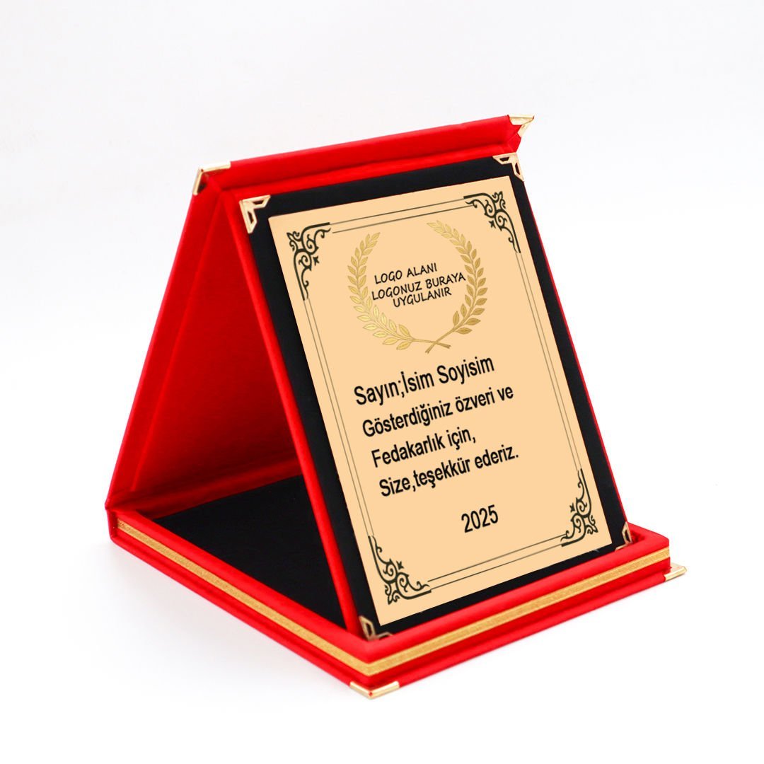 Kişiye Özel Fedakârlık ve Özveri Teşekkür Plaketi