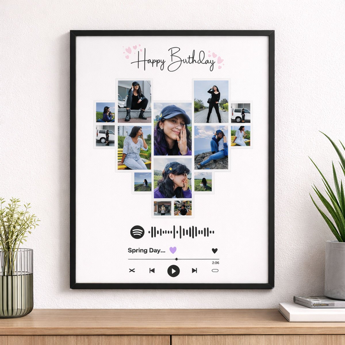 Spotify Kalp Kolaj Çerçeve  14 Fotoğraflı