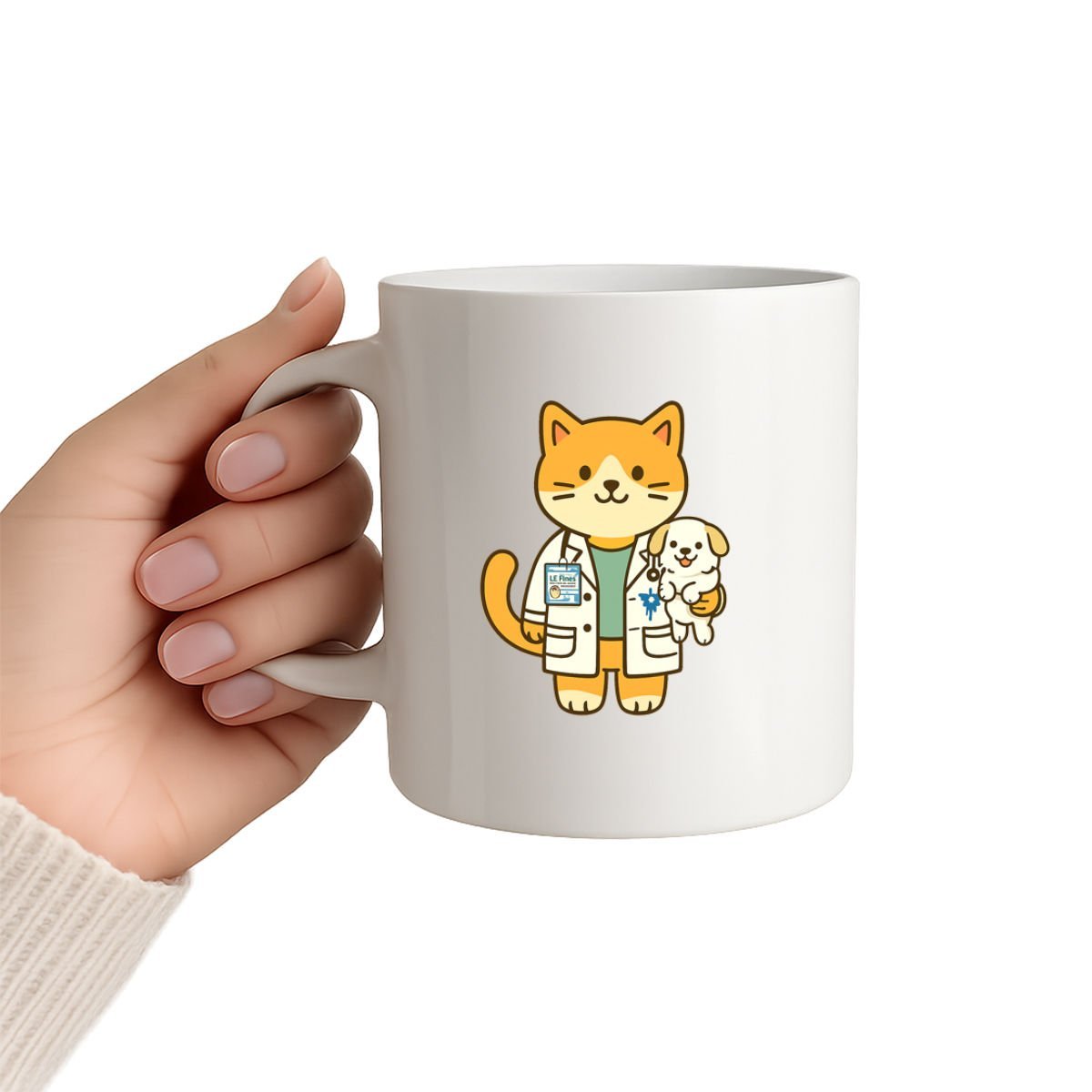 Sevimli Veteriner Kedicik Tasarımlı Kupa Bardak