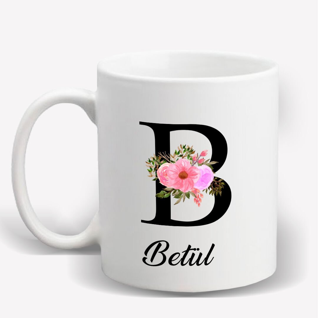 B Harfi Kişiye Özel Kupa