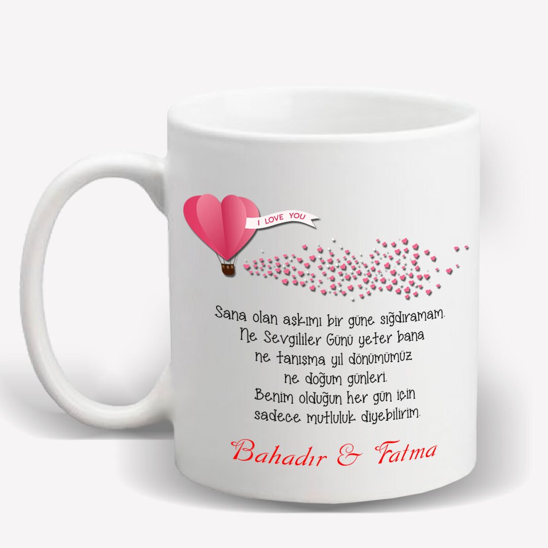 Metin Yazılı Sevgili Kupası