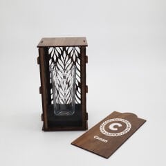 C Harfi Tasarım Ahşap Kutulu Rakı Kadehi
