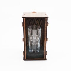 M Harfi Tasarım Ahşap Kutulu Rakı Kadehi