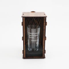 Metin Yazılı Ahşap Kutulu Kişiye Özel Rakı Kadehi