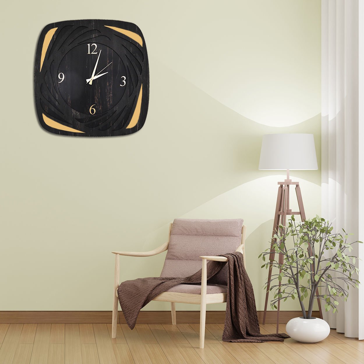 Dekoratif Ahşap Duvar Saati