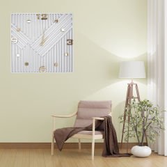 Kare Görünümlü Dekoratif Ahşap Duvar Saati