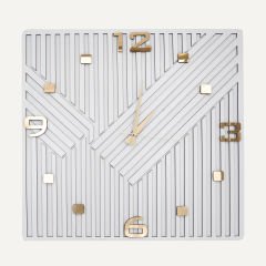 Kare Görünümlü Dekoratif Ahşap Duvar Saati