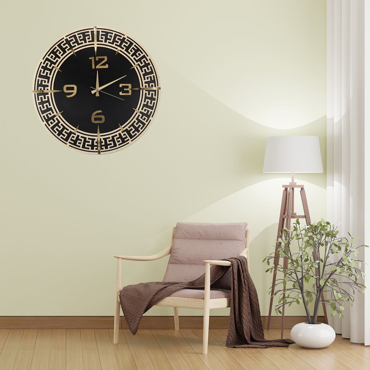 Dekoratif Ahşap Duvar Saati