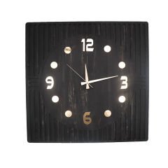 Kare Görünümlü Dekoratif Ahşap Duvar Saati