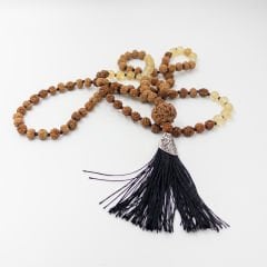 Sitrin Taşlı 108li Rudraksha Kolye (Farklı Boyutlar)