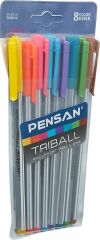 Pensan Triball 1003 Tükenmez Kalem 1.0 mm 8'li Karışık Renk