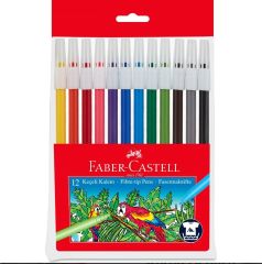 Faber-Castell Keçeli Boya Kalemi Yıkanabilir 12 Renk