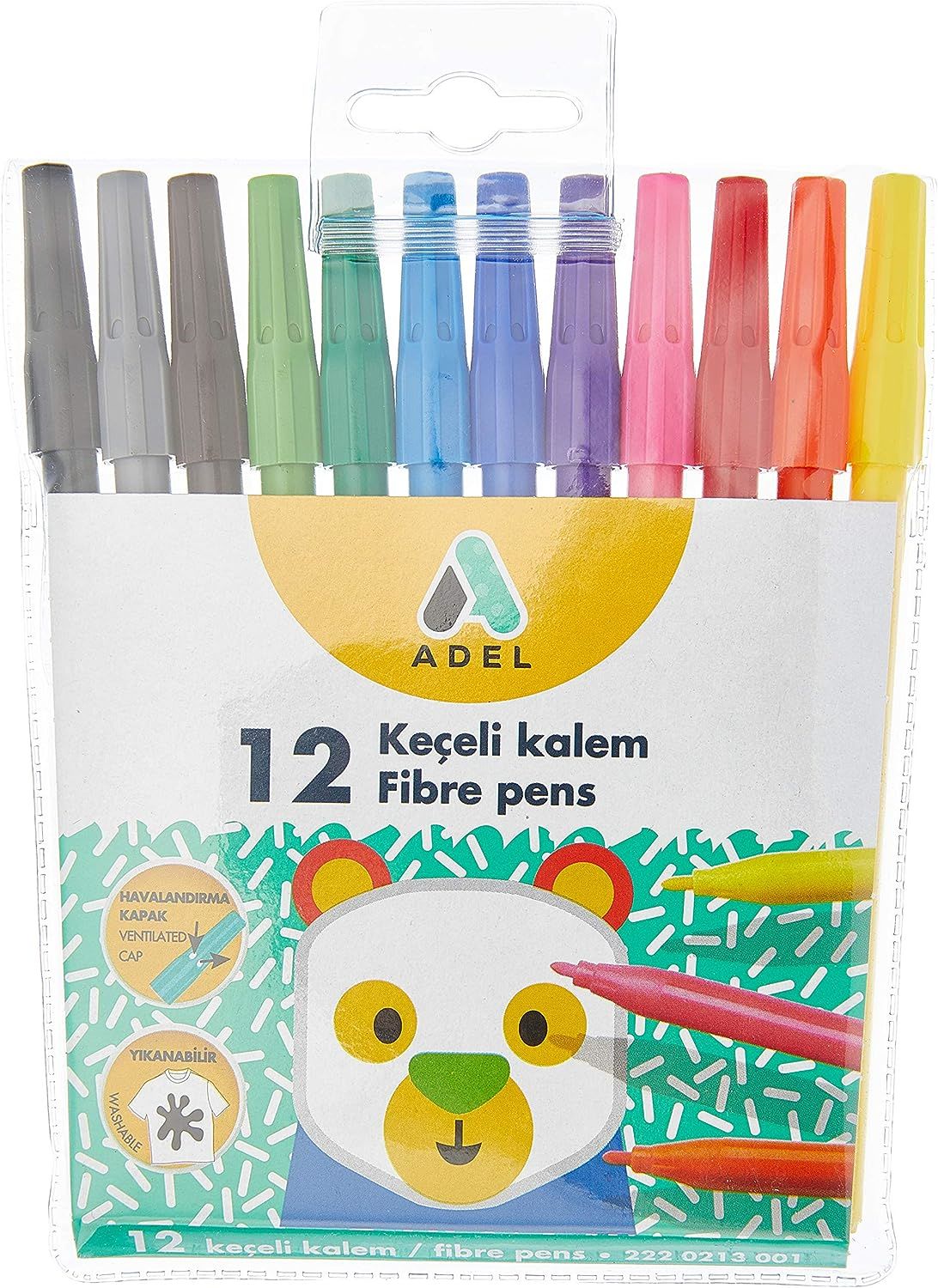Adel Keçeli Boya Kalemi  12 Renk