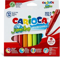 Carioca Jumbo Süper Yıkanabilir Keçeli Boya Kalemi 12'Li