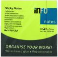 İnfo Notes Yapışkanlı Not Kağıdı 75 x 75 mm 80 Yaprak Fosfor Yeşil