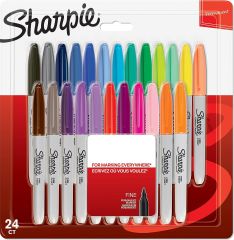 Sharpie Fine Permanent Markör İnce Uç Karışık Renkler Blister 24'lü