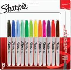 Sharpie Fine Permanent Markör İnce Uç Karışık Renkler Blister 12'li