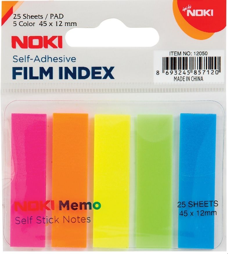 Noki Memo 12050 Yapışkanlı Film Index 12 x 45 mm Karışık Renk