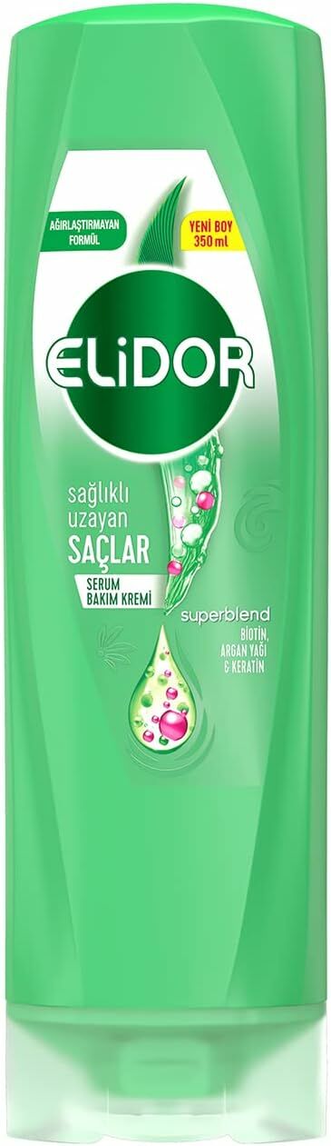 Elidor Superblend Serum Saç Bakım Kremi Sağlıklı Uzayan Saçlar Biotin Argan Yağı & Keratin 350 ml