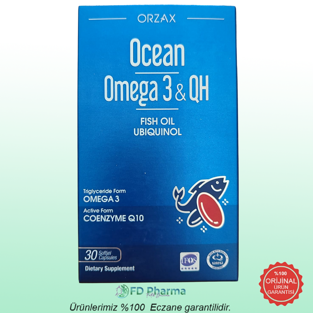 Orzax Ocean Omega 3 & QH Takviye Edici Gıda 30 Kapsül