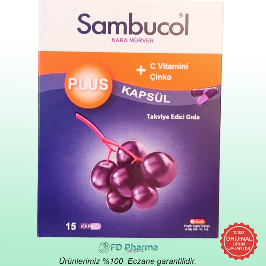 Sambucol Plus Kara Mürver Özütü + C Vitamini & Çinko 15 Kapsül