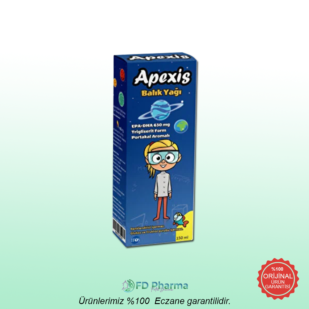 Apexis Balık Yağı Şurubu Portakal Aromalı 150 ml