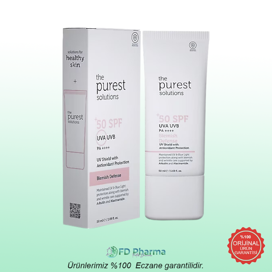 The Purest Solutions Blemish Defense Antioksidan Destekli Lekeli Ciltler İçin Güneş Kremi SPF50+ 50 ml