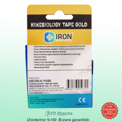 Iron Kinesiology Tape Gold Bandaj Kırmızı 5 cm x 5 metre