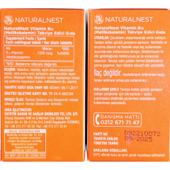 Naturalnest Vitamin B12 Metilkobalamin 1000 mcg 60 Dilaltı Tablet