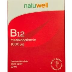 Natuwell B12 1000 ug Takviye Edici Gıda Dilaltı Sprey 10 ml - 66 Puf