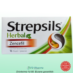 Strepsils Herbal Zencefil İçerikli Pastil Takviye Edici Gıda 16 Adet