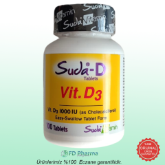 Suda Vitamin Vitamin D3 İçeren Takviye Edici Gıda 100 Tablet