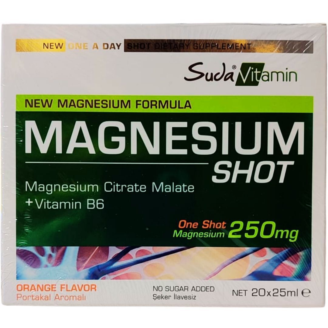 Suda Vitamin Magnesium Shot Portakal Aromalı 20'li 25 ml