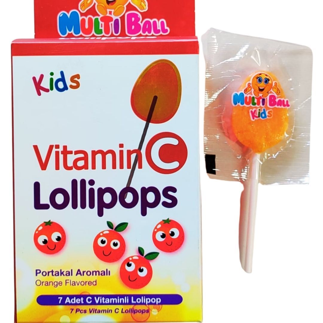 Multiball Kids Vitamin C Lollipops 7'li