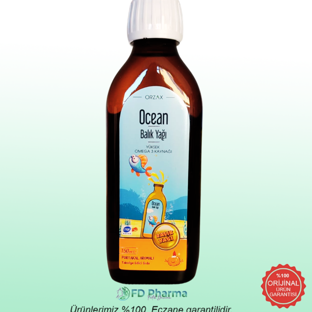 Ocean Omega 3 Portakallı Balık Yağı Şurubu 150 ml Kutusuz