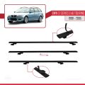 BMW 3 Serisi (E46) Touring 1999-2005 Arası ile Uyumlu BASIC Model Ara Atkı Tavan Barı Siyah 2 Adet