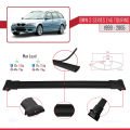 BMW 3 Serisi (E46) Touring 1999-2005 Arası ile Uyumlu FLY Model Ara Atkı Tavan Barı Siyah 2 Adet