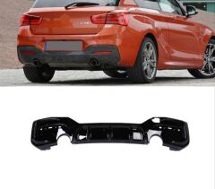 Bmw 1 Serisi F20 2015-2018 LCI MT Tampon İçin Çift Çıkış Difüzör (Tekli Çıkış)