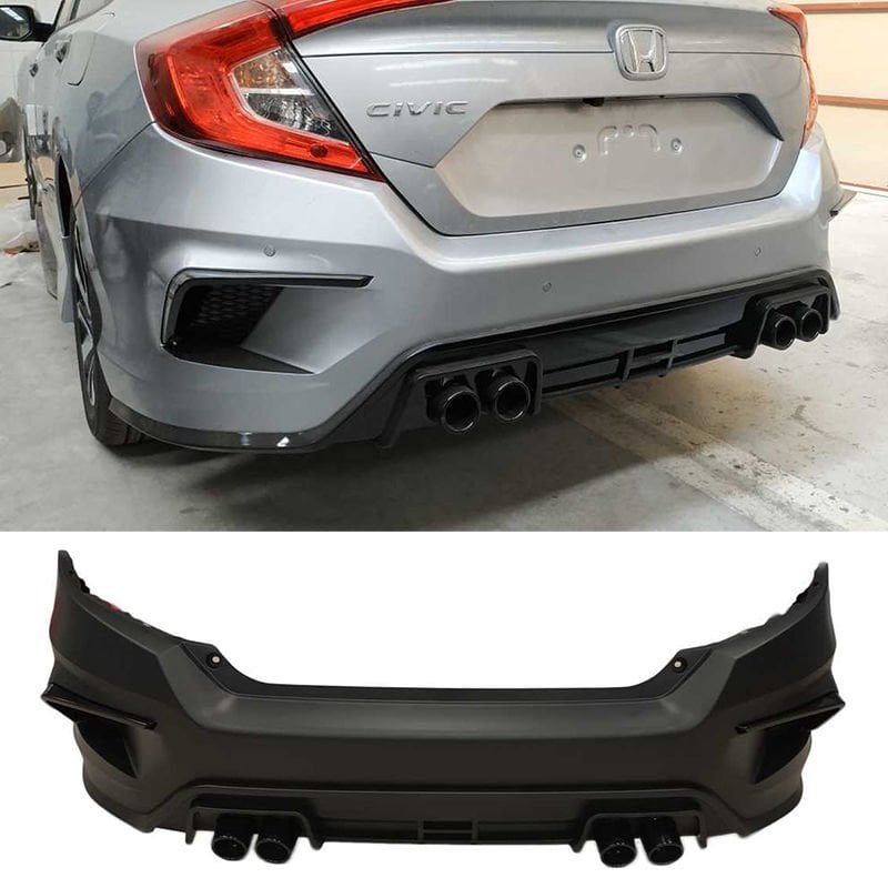 Honda Civic Fc5 2016-2020 Concept Model Arka Tampon Ek Piano Black Detaylı