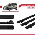 Peugeot Partner 2 Tepee 2008-2018 Arası ile Uyumlu BASIC Model Ara Atkı Tavan Barı Siyah 3 Adet