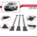 Toyota Land Cruiser Prado (J125) 2007-2009 Arası ile Uyumlu FLY Model Ara Atkı Tavan Barı Gri 3 Adet