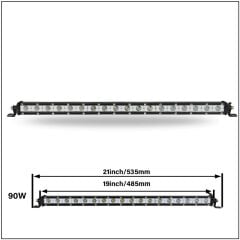 54W 48.5cm Düz Tek Sıra Üniversal Delici Sis Lambası Led Bar