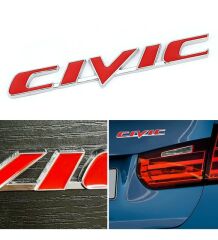 Honda Civic Bagaj ve Çamurluk Logosu Kırmızı