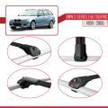 BMW 3 Serisi (E46) Touring 1999-2005 Arası ile Uyumlu ACE-1 Ara Atkı Tavan Barı Siyah 2 Adet